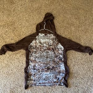 Women’s XL BROWN CAMO TOP with Hoodie